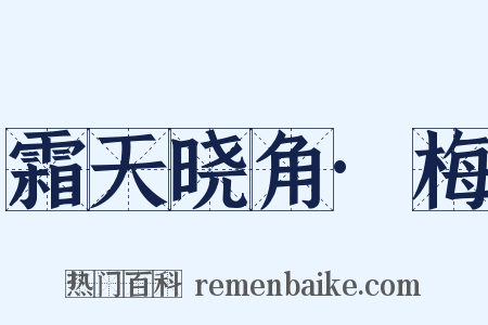 霜天晓角·梅是什么意思的图片